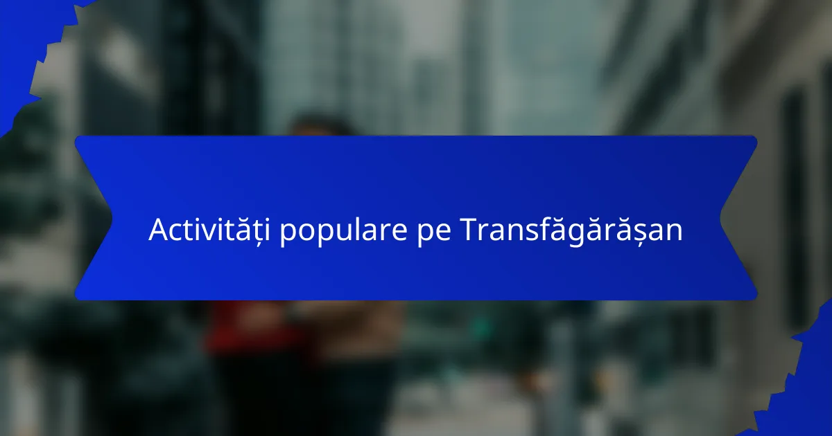 Activități populare pe Transfăgărășan