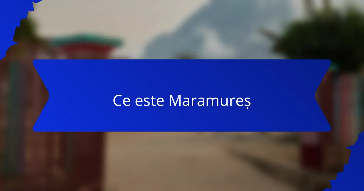 Ce este Maramureș