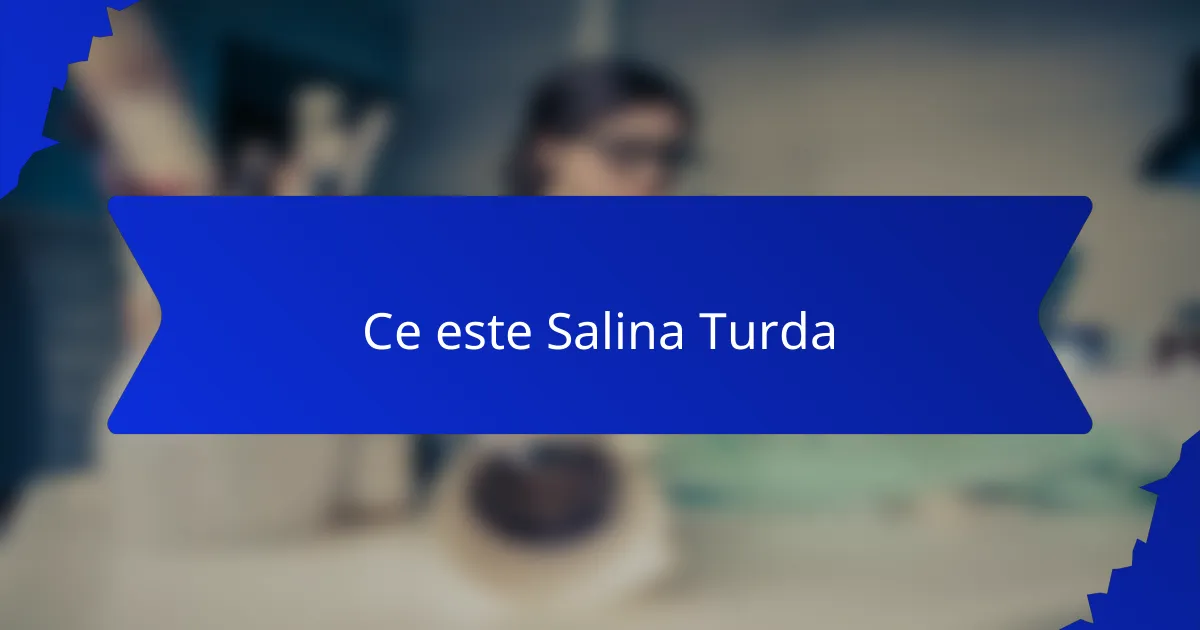 Ce este Salina Turda