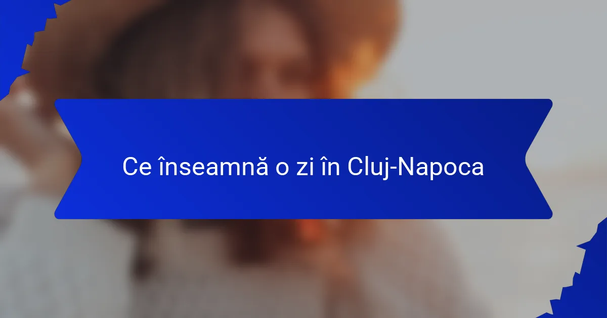 Ce înseamnă o zi în Cluj-Napoca