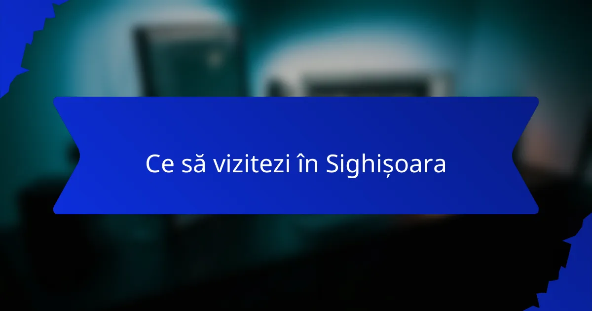 Ce să vizitezi în Sighișoara