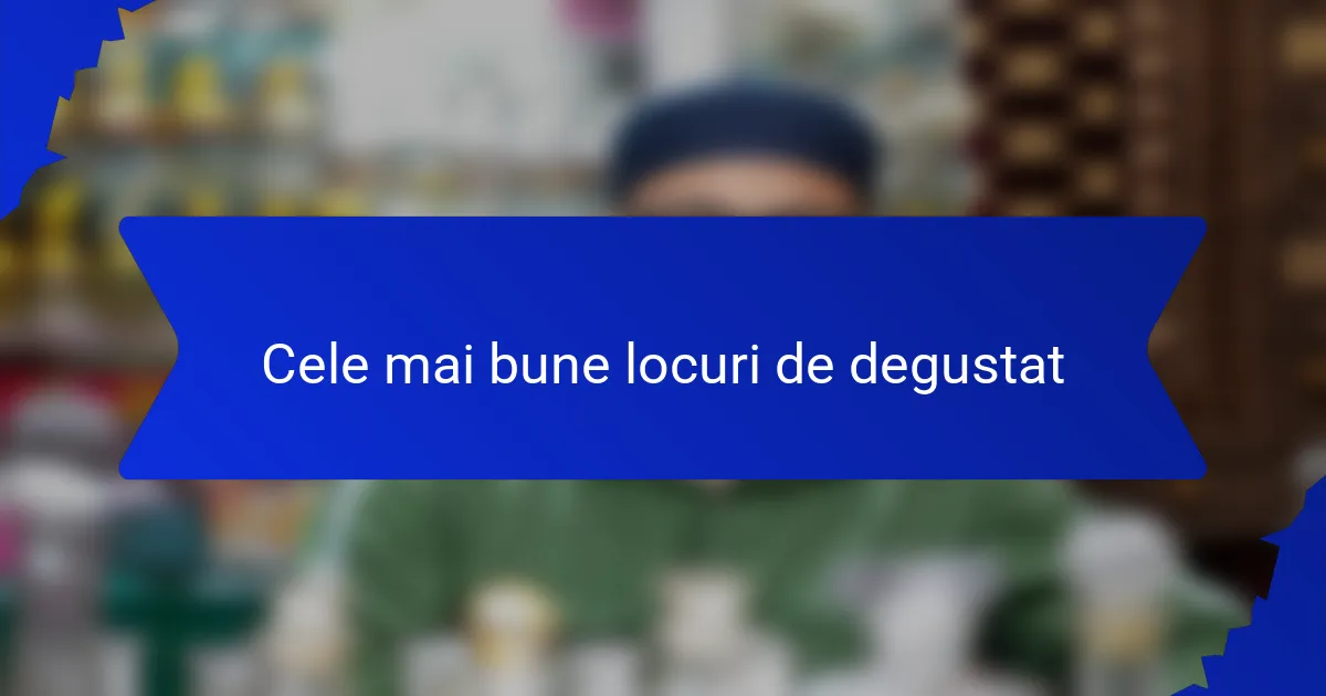 Cele mai bune locuri de degustat