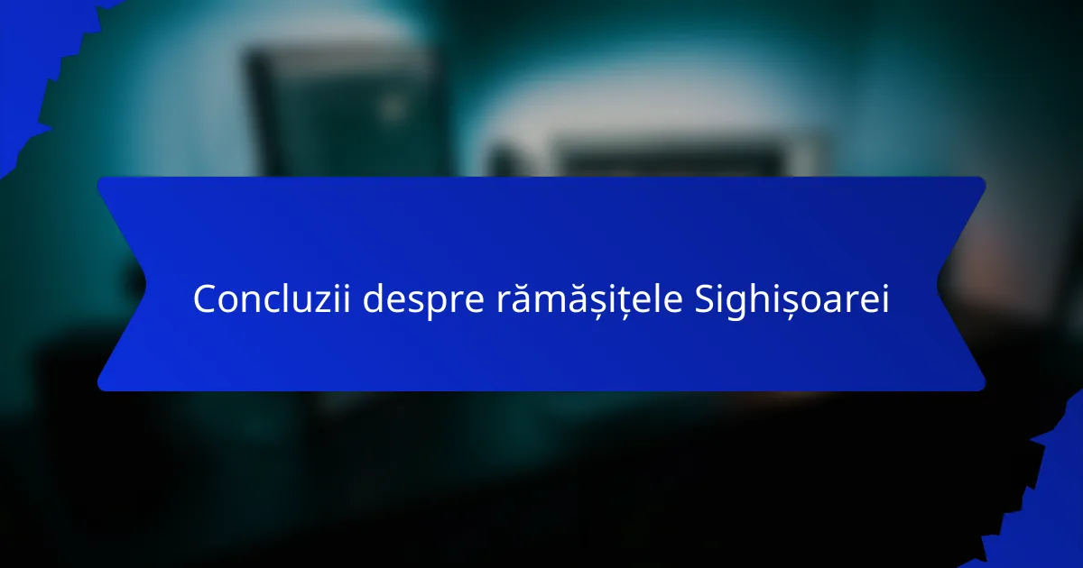 Concluzii despre rămășițele Sighișoarei