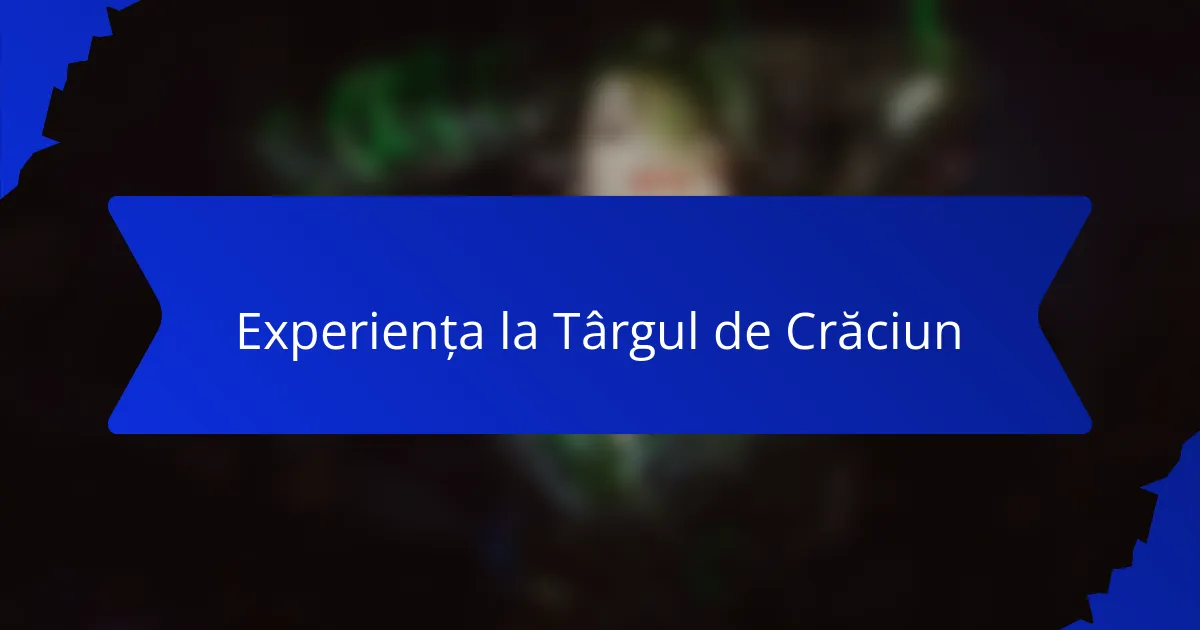 Experiența la Târgul de Crăciun