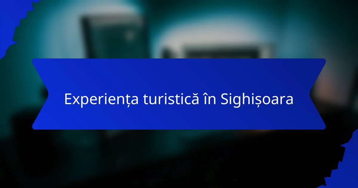Experiența turistică în Sighișoara