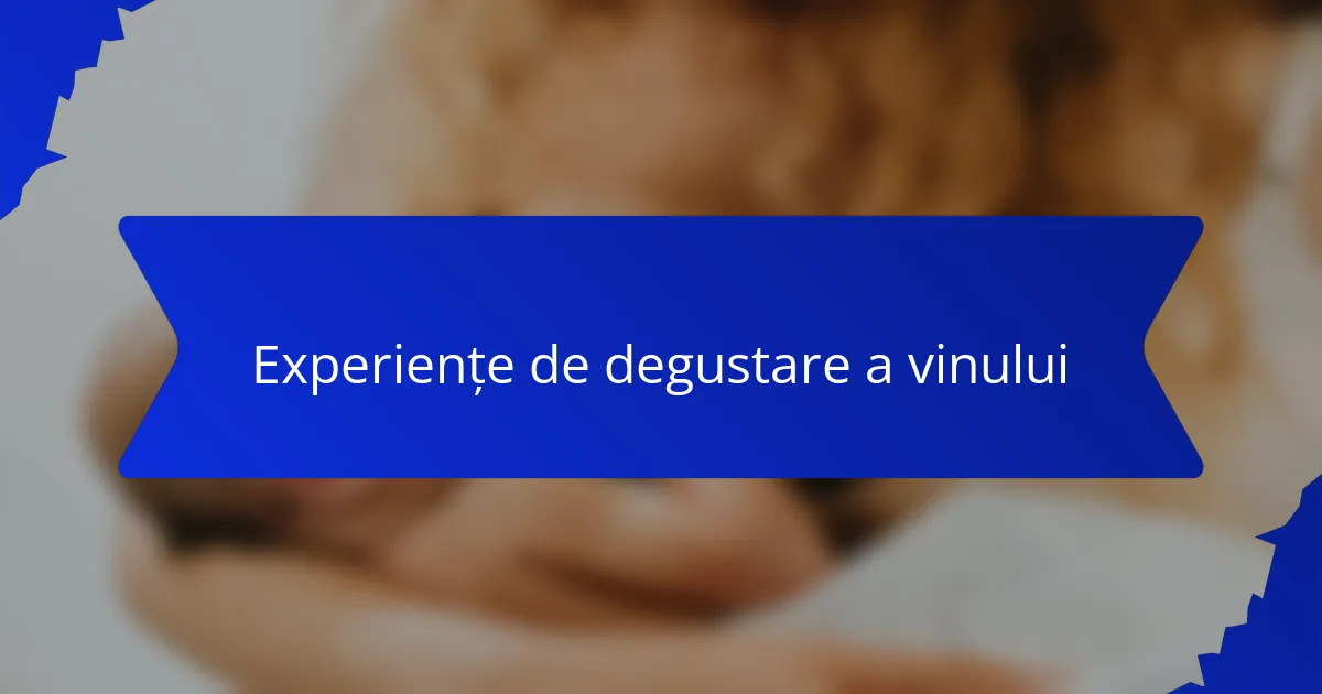 Experiențe de degustare a vinului