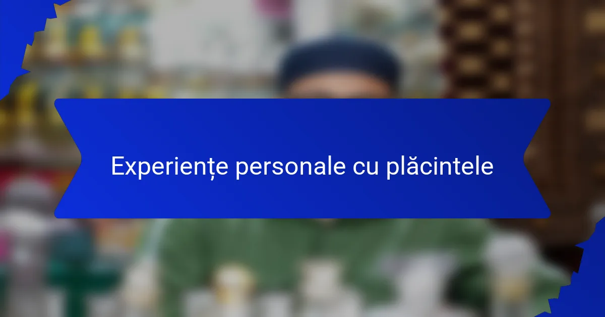 Experiențe personale cu plăcintele