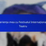 Experiența mea cu Festivalul Internațional de Teatru