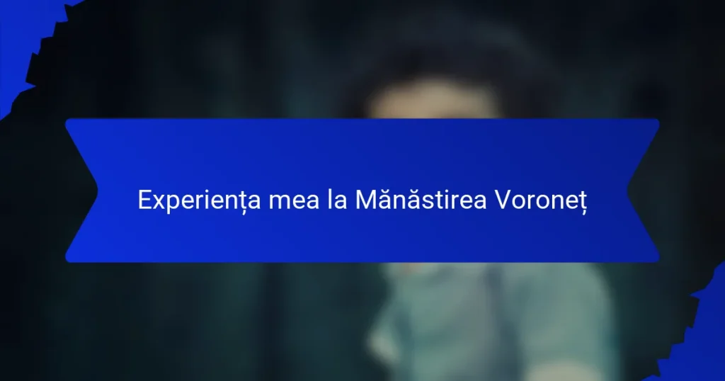 Experiența mea la Mănăstirea Voroneț