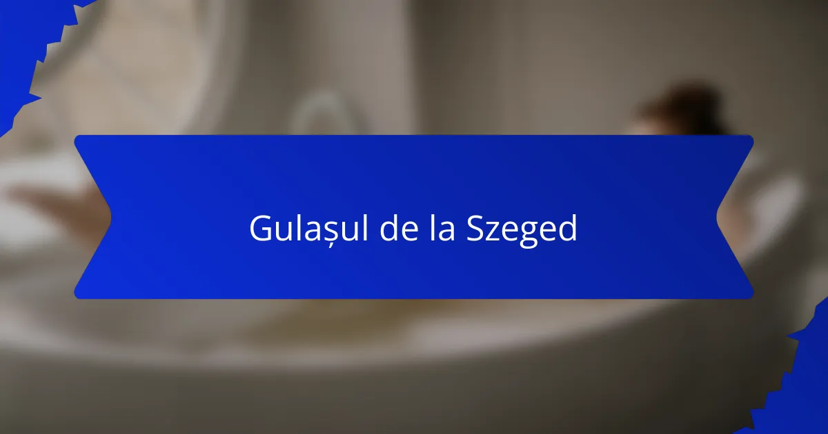 Gulașul de la Szeged
