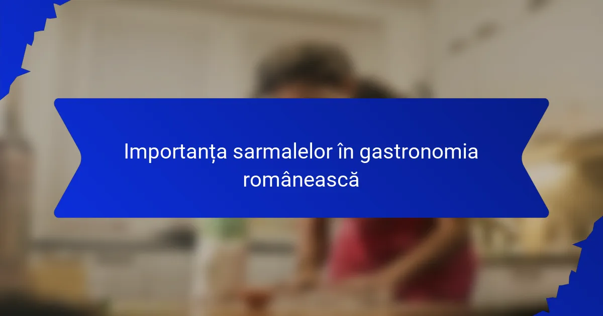 Importanța sarmalelor în gastronomia românească