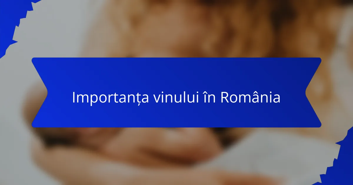 Importanța vinului în România