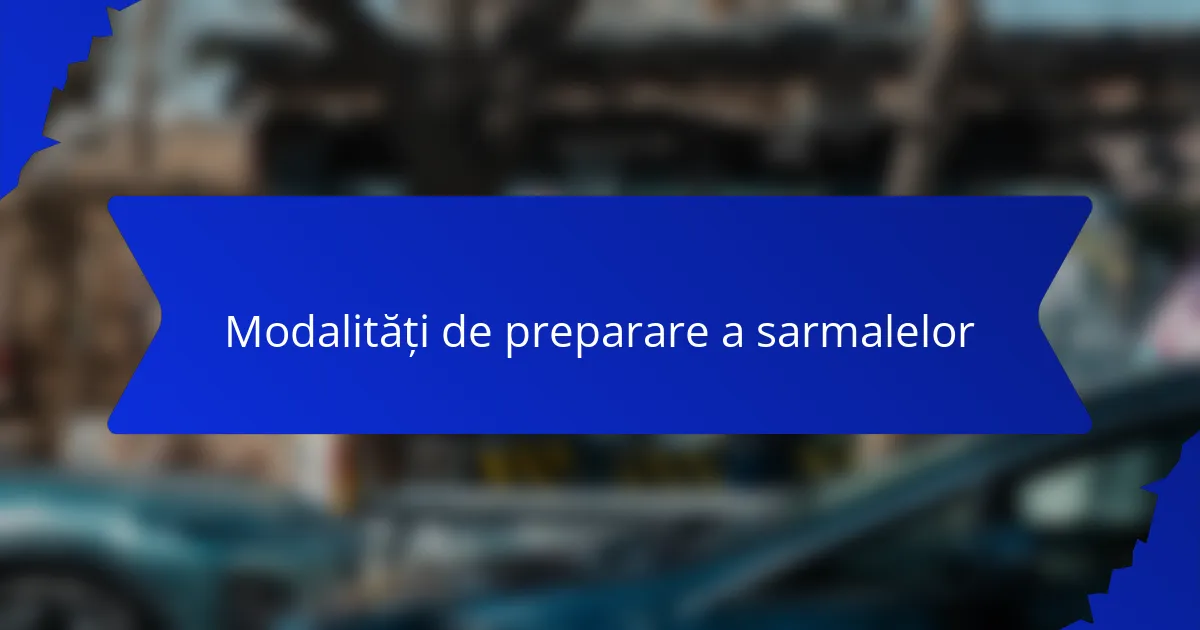 Modalități de preparare a sarmalelor
