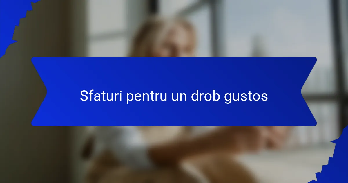 Sfaturi pentru un drob gustos