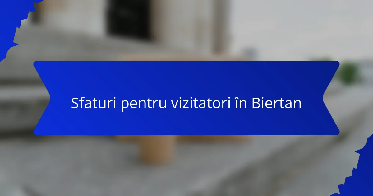 Sfaturi pentru vizitatori în Biertan