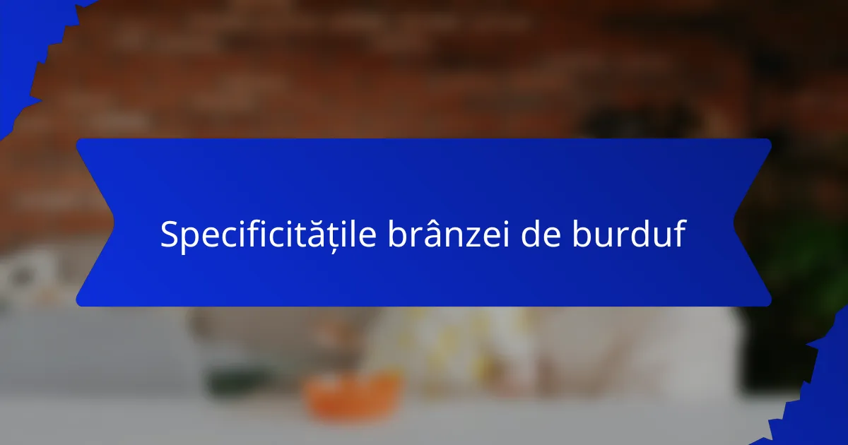 Specificitățile brânzei de burduf